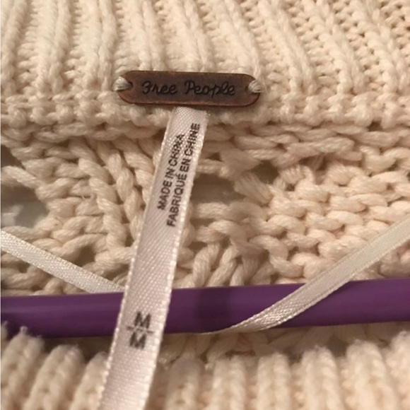 Free People chunky turtle neck ombre dip dye crochet sweater - M - Picture 8 of 8